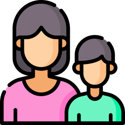 Mother and son icon