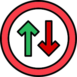 twee richtingen icoon