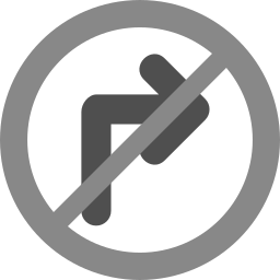 verboden rechtsaf te slaan icoon