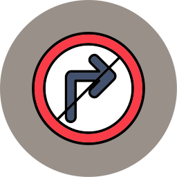 rechts abbiegen verboten icon