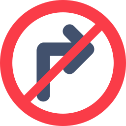 rechts abbiegen verboten icon