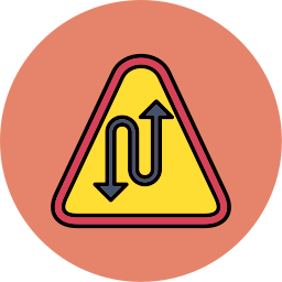 Right reverse bend icon