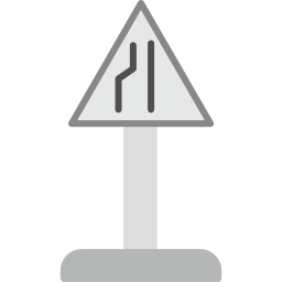 End of additional lane icon