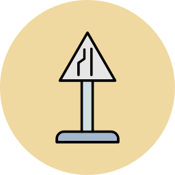 End of additional lane icon