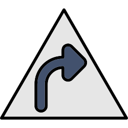 curva a destra icona