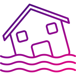 Flooded house icon