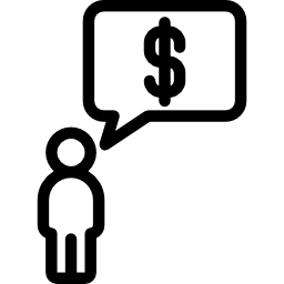geld gesprek icoon
