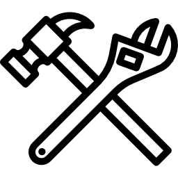 martillo y llave icono