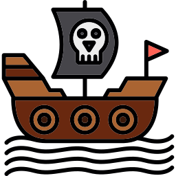 barco pirata icono
