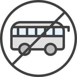 keine öffentlichen verkehrsmittel icon