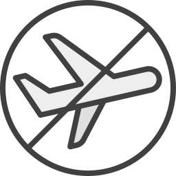 nessun aereo icona