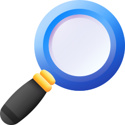 3d magnifier icon