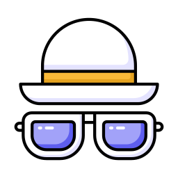 hoed en bril icoon