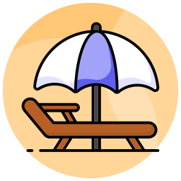 plaża parasolowa ikona