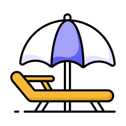 plage parapluie Icône