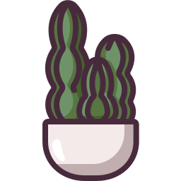 blauwe zuilvormige cactus icoon
