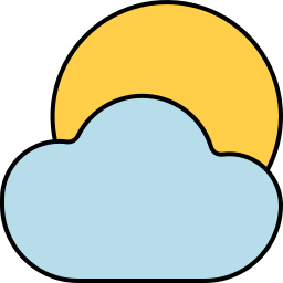 nuvens e sol Ícone