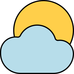 Clouds and sun icon