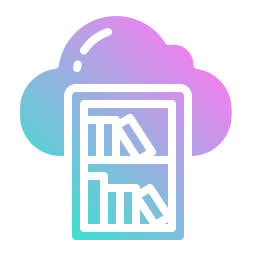 biblioteca en la nube icono