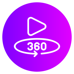 vídeo 360 icono