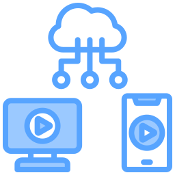 médias en nuage Icône