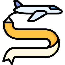 Airplane flag icon