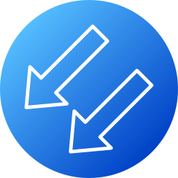 Down left arrow icon