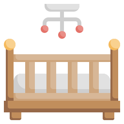 Baby bed icon