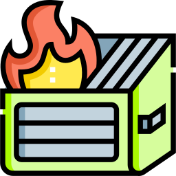 müllcontainer feuer icon