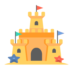 castillo de playa icono