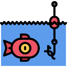 Ловит рыбу иконка