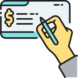 Writing cheque icon