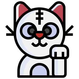 gato chino de la suerte icono