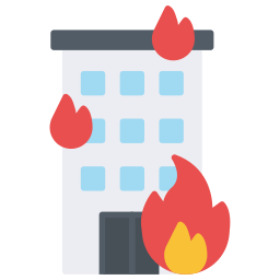 Building on fire icon