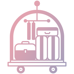 carrito de maletas icono