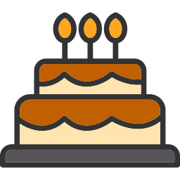 pastel de cumpleaños icono