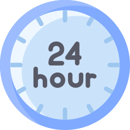 24 hours support icon