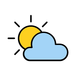 Clouds and sun icon