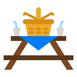 tavolo da picnic icona