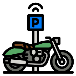 parcheggio moto icona