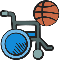 basket-ball en fauteuil roulant Icône