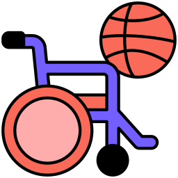 basket-ball en fauteuil roulant Icône