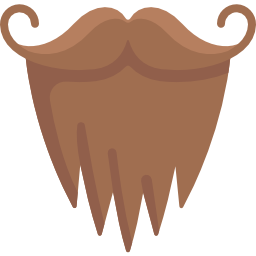 wąsy z brodą ikona