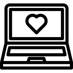 Ноутбук с сердцем иконка