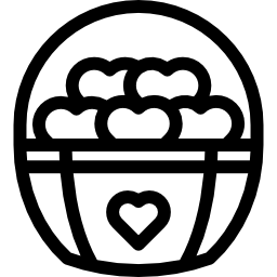 cesta de corazones icono