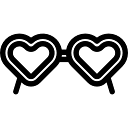 okulary w kształcie serca ikona