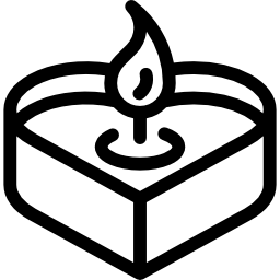candela a forma di cuore icona
