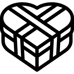 Подарочная коробка в форме сердца иконка