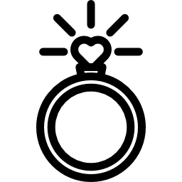 anel com um coração Ícone