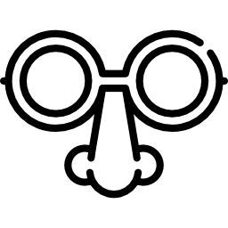 nariz e óculos Ícone